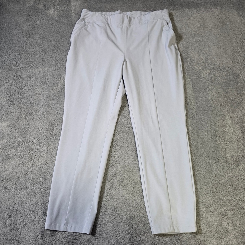 Columbia Womens L Short PFG Pants Light Blue XL5695 Elastic Waist Tapered Seam